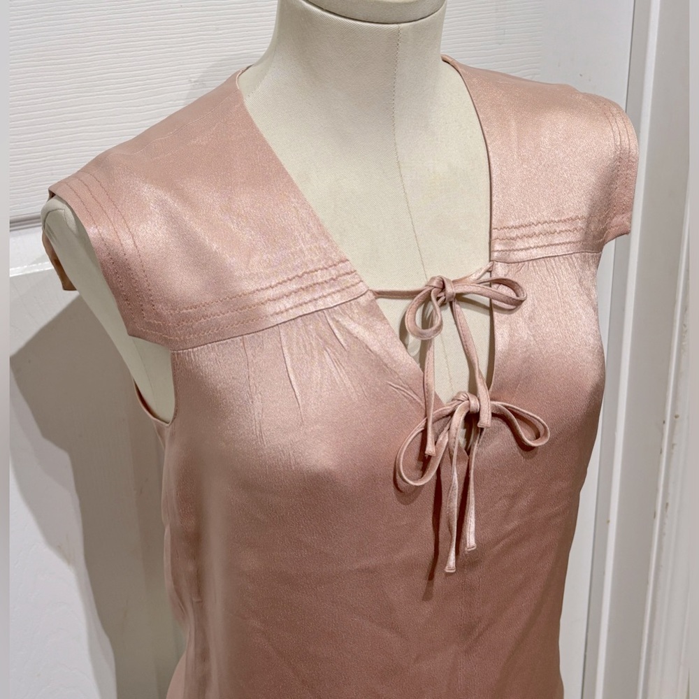Maje Blush Tie-Front Blouse